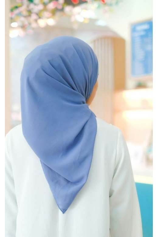 Hijab Segi 4 Azzura Embroirdery Soft Denim